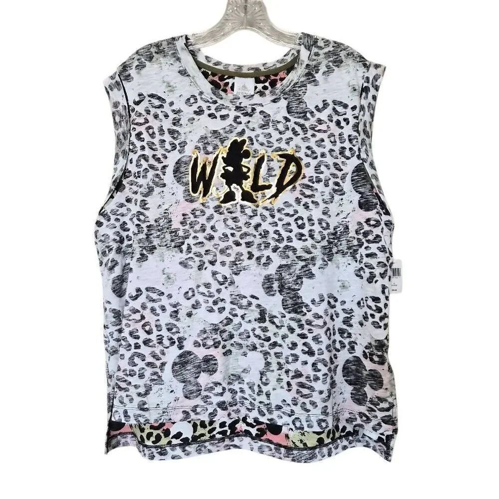 Disney Minnie "Wild" Animal Kingdom Sleeveless Shirt Size XL